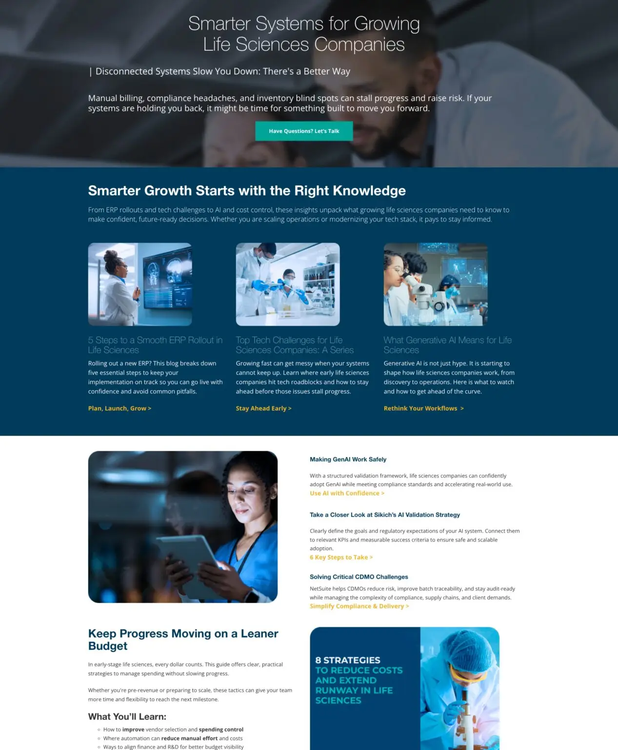 Industry Focused Content Hub Landing Page